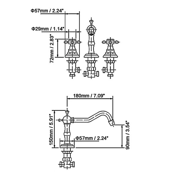 Homary Chester Widespread Faucet 2handle Bathroom Faucet & Reviews Wayfair
